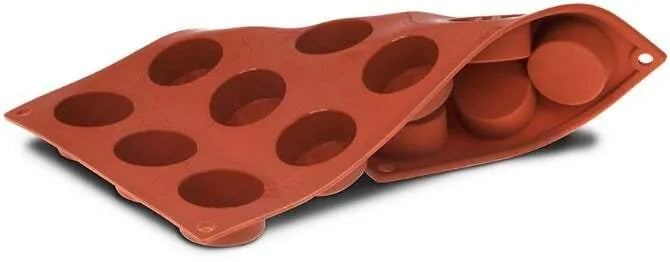 Non-Stick Orange Silicone Baking Mat - 15 Cylinder Muffin Pan Liner for Cupcakes, Cookies & Pastries | Perfect for Home Baking, Party Treats & Holiday Desserts