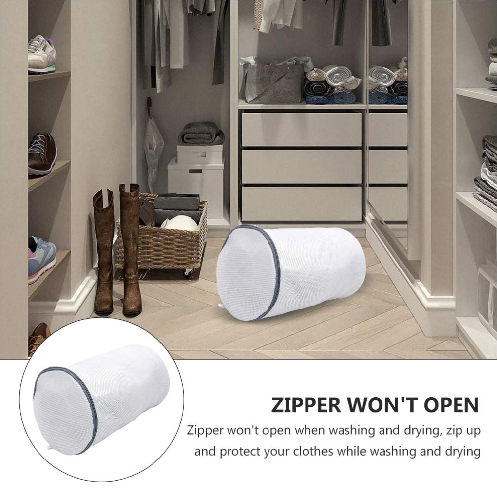 SOLUSTRE 2-Pack Mesh Shoe Bags for Travel - Breathable Zippered Laundry Organizer for Sneakers, Slippers & Clothes - Machine Washable White Polyester Storage Pouches - Perfect for Gym, College Dorm & Vacation Packing