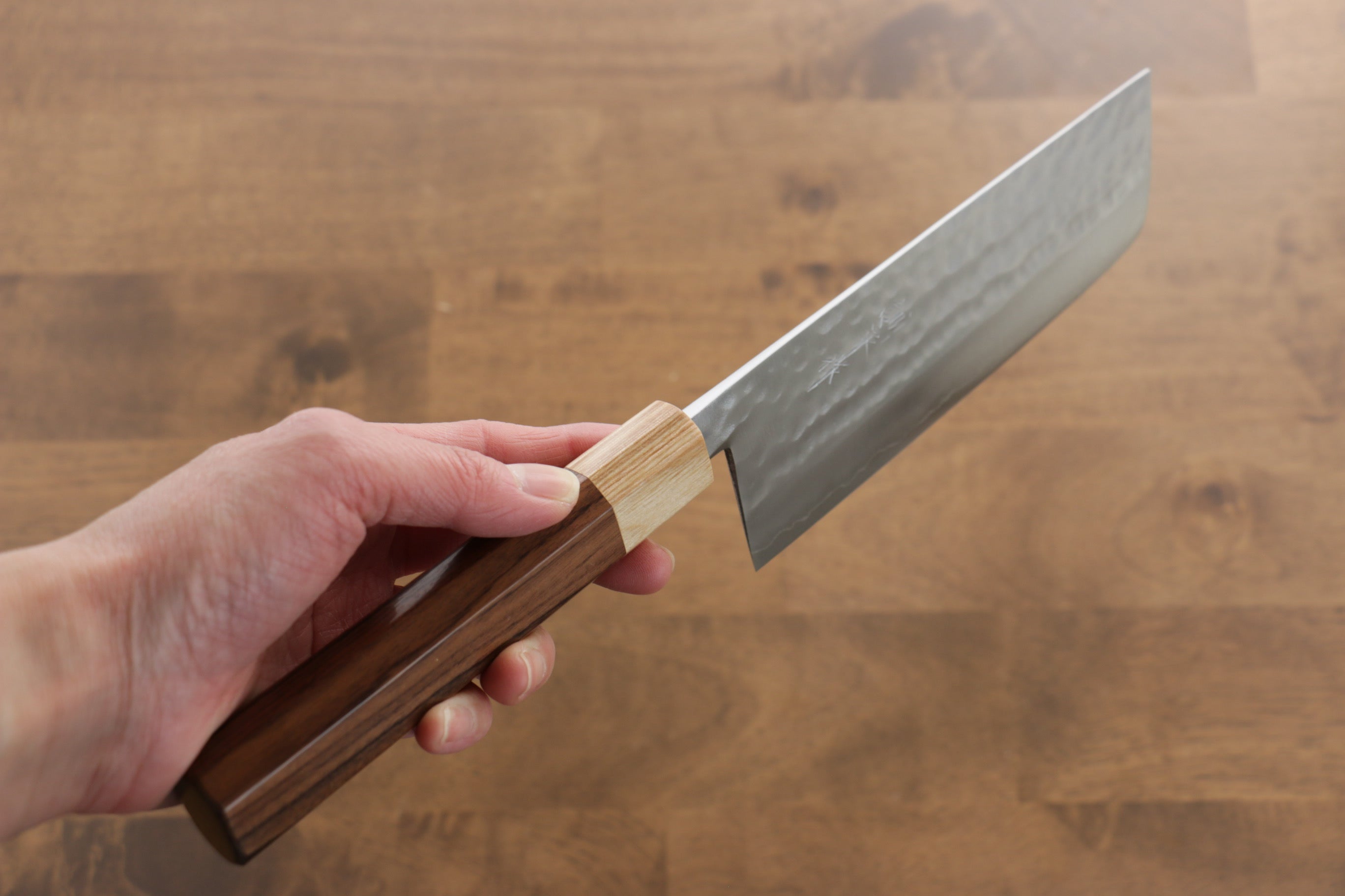 Premium Kunihira VG1 Hammered Nakiri Knife 165mm - Japanese Chef Knife with Morado Wood Handle - Perfect for Slicing, Dicing & Chopping Vegetables - Ideal for Home Cooks & Professional Chefs