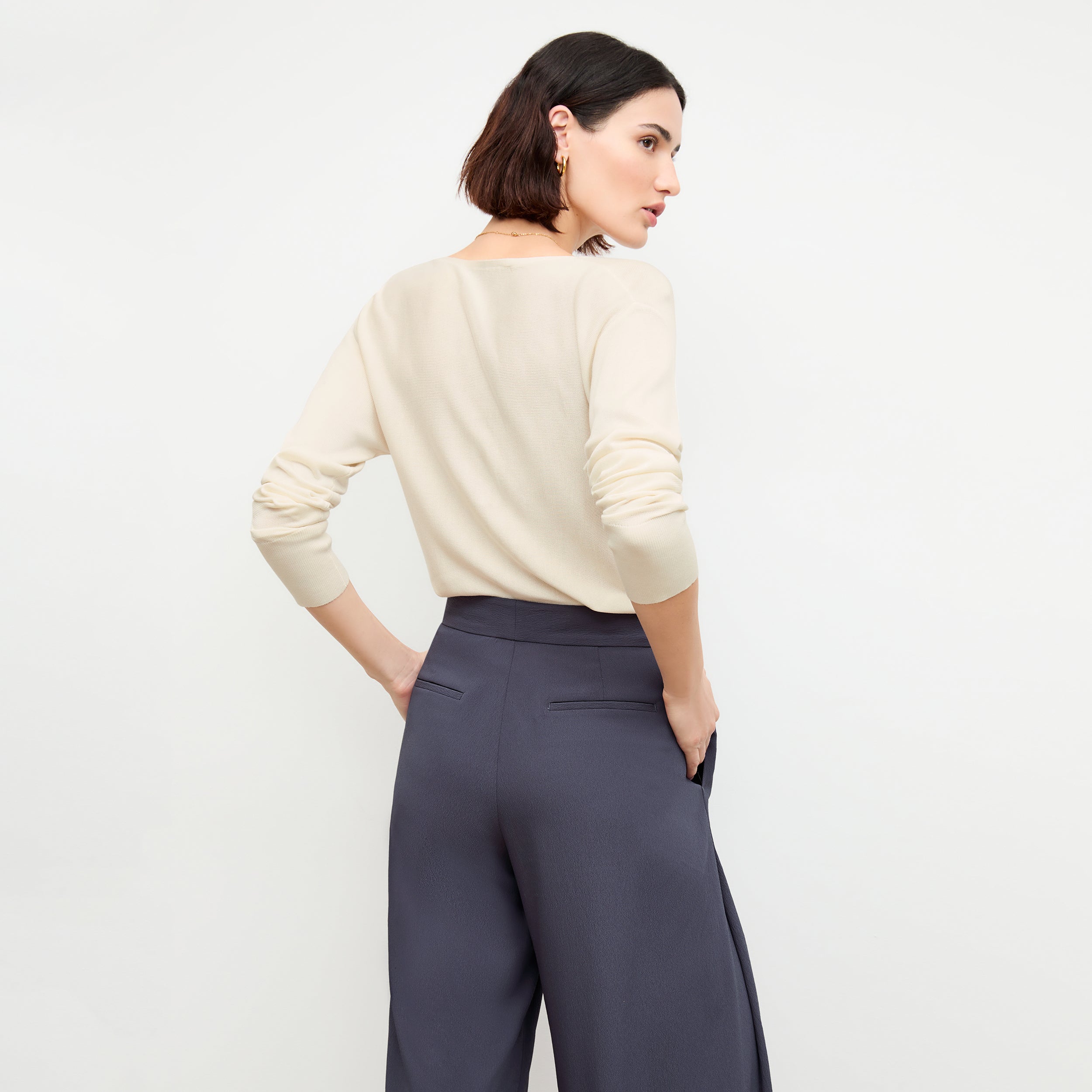 Eco-Friendly Heavy Soft Wave Culottes in Caspian Blue | Sustainable Fashion for Casual Wear & Office Outfits