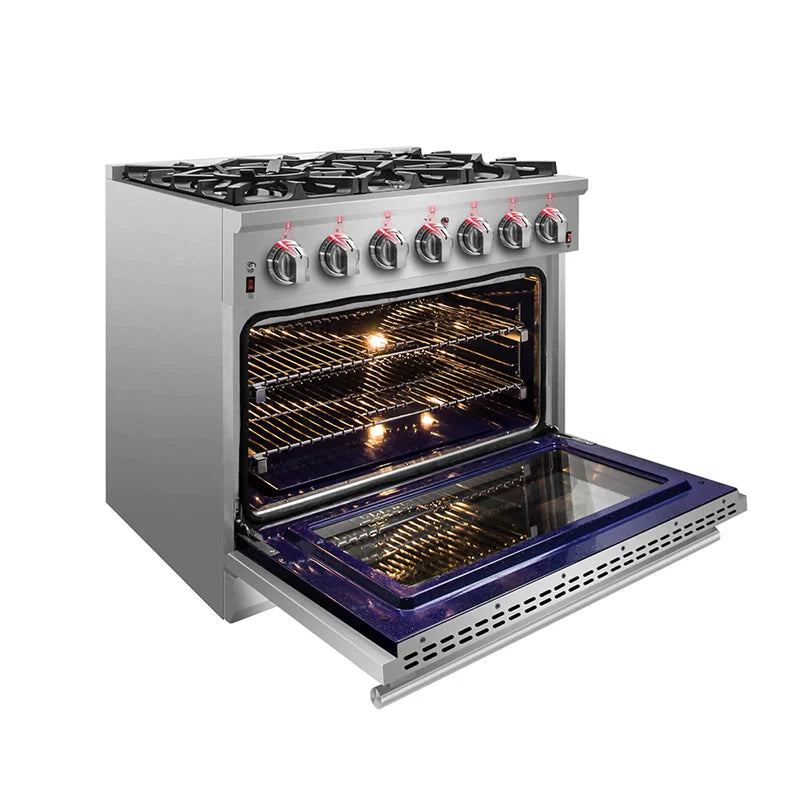 FORNO Massimo 36 Inch Freestanding Gas Range - Stainless Steel FFSGS6239 36