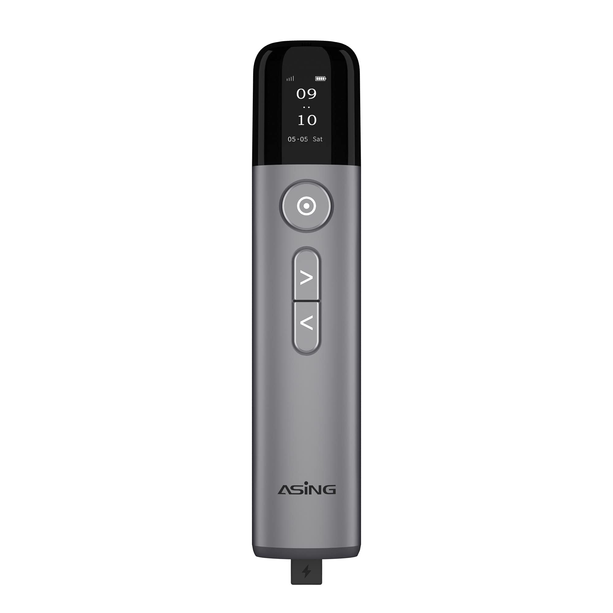 ASiNG Wireless Presenter Remote with Green Laser Pointer - USB & Bluetooth PowerPoint Clicker for Mac, iPad, Laptop - Presentation Slide Advancer for Teachers, Business Meetings & Online Classes