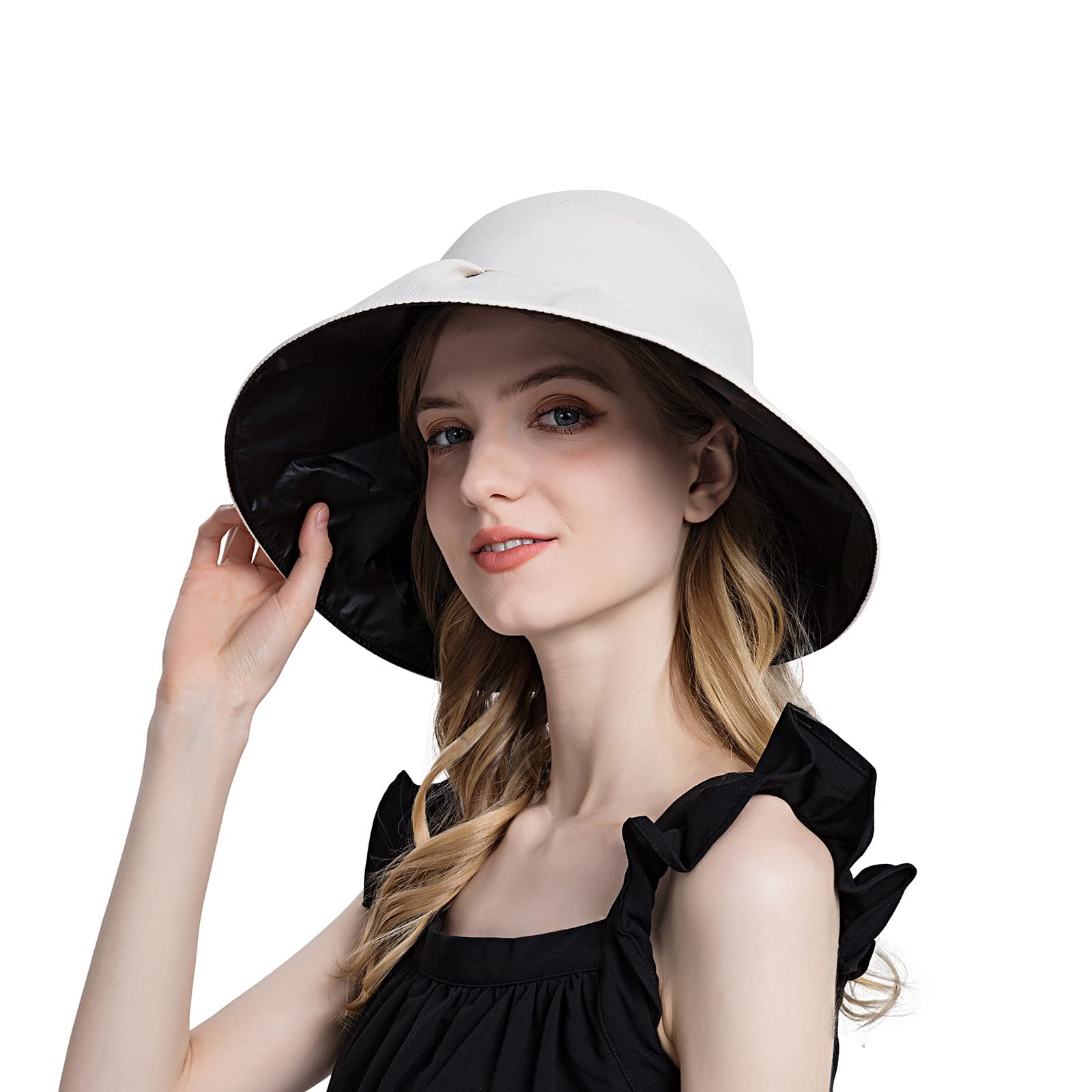 Women's Floppy Sun Hat - Wide Brim UV Protection Foldable Panama Hat for Gardening, Beach & Summer Outdoor Activities | Sun Protection for Hiking, Travel & Vacation