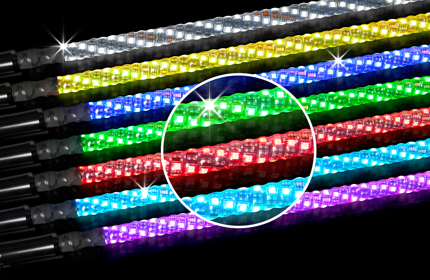 2' RGB LED Whip Flag - Ultra Bright Color Changing Light Bar for Off-Road Vehicles, ATV, UTV, Dune Buggies - Night Riding & Off-Road Adventure Accessories