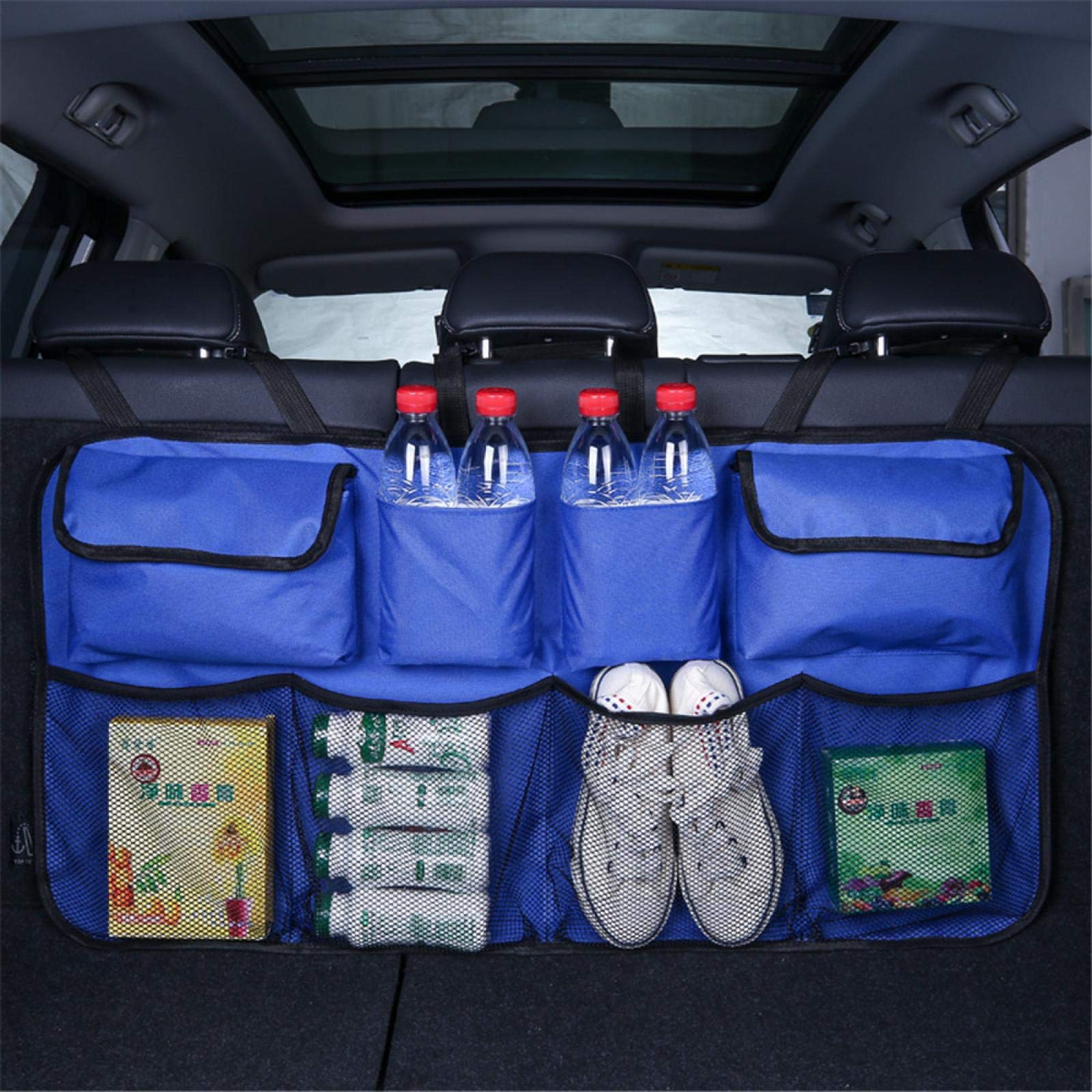 Car Seat Storage Bag - Multi-Pocket Organizer for Back Seat & Trunk - Auto Interior Tidying for Travel & Road Trips