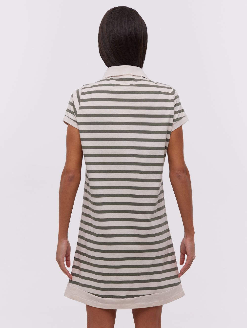 Orenda Women's Stripe Polo Dress - Casual Short Sleeve Cotton Blend Shirt Dress for Summer, Work & Weekend Outings