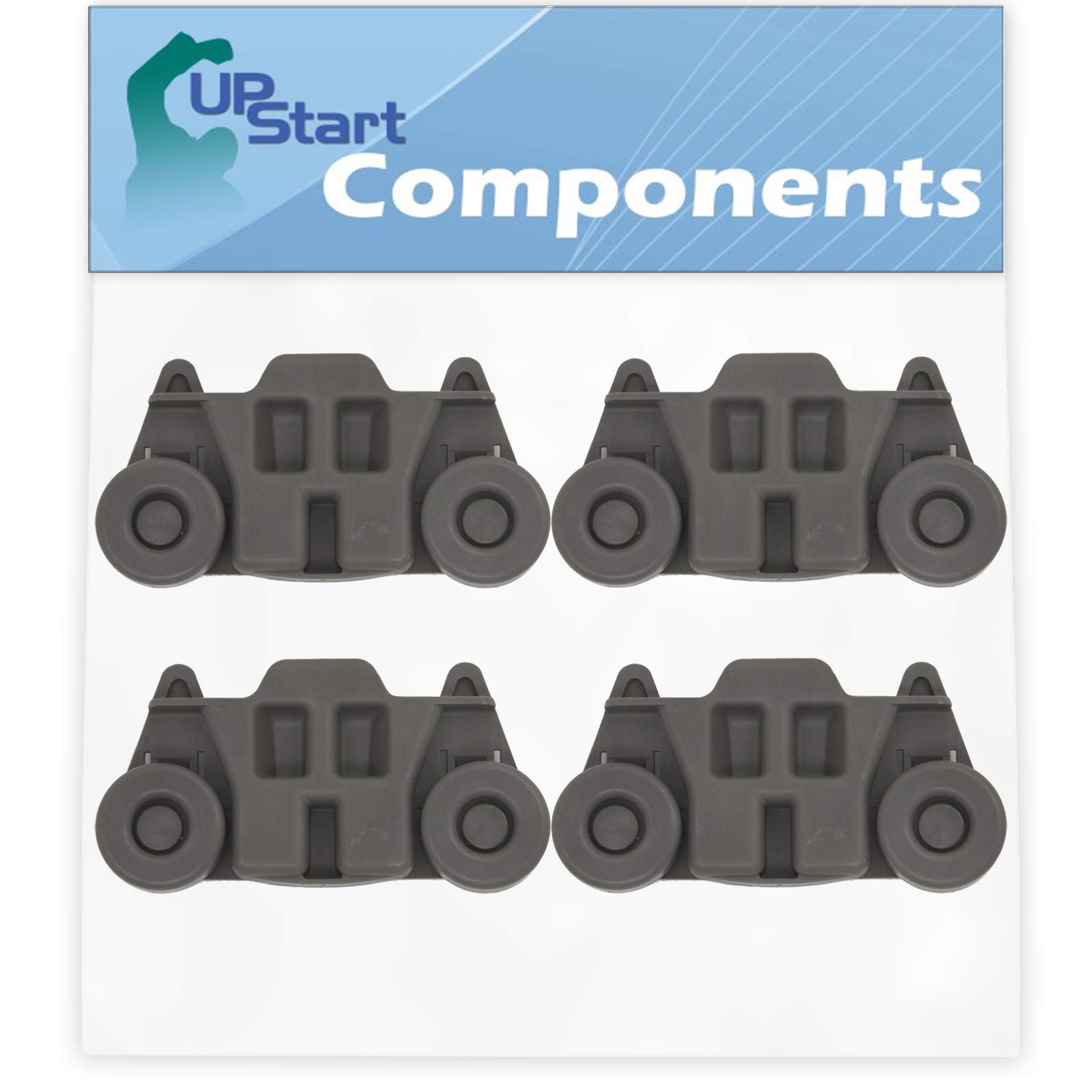 4-Pack W10195416 Lower Dishwasher Wheel Replacement for Whirlpool W10195416 Dishwasher - Compatible with W10195416V - Durable UpStart Components Brand - Perfect for Kitchen Appliance Repair and Maintenance