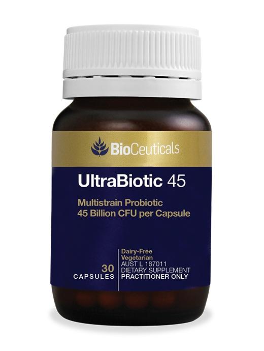 BioCeuticals UltraBiotic 45 - Premium Probiotic Supplement for Gut Health & Immune Support | 45 Billion CFU | Digestive Wellness & Immune Booster | Ideal for Daily Use, Travel & Post-Antibiotic Recovery