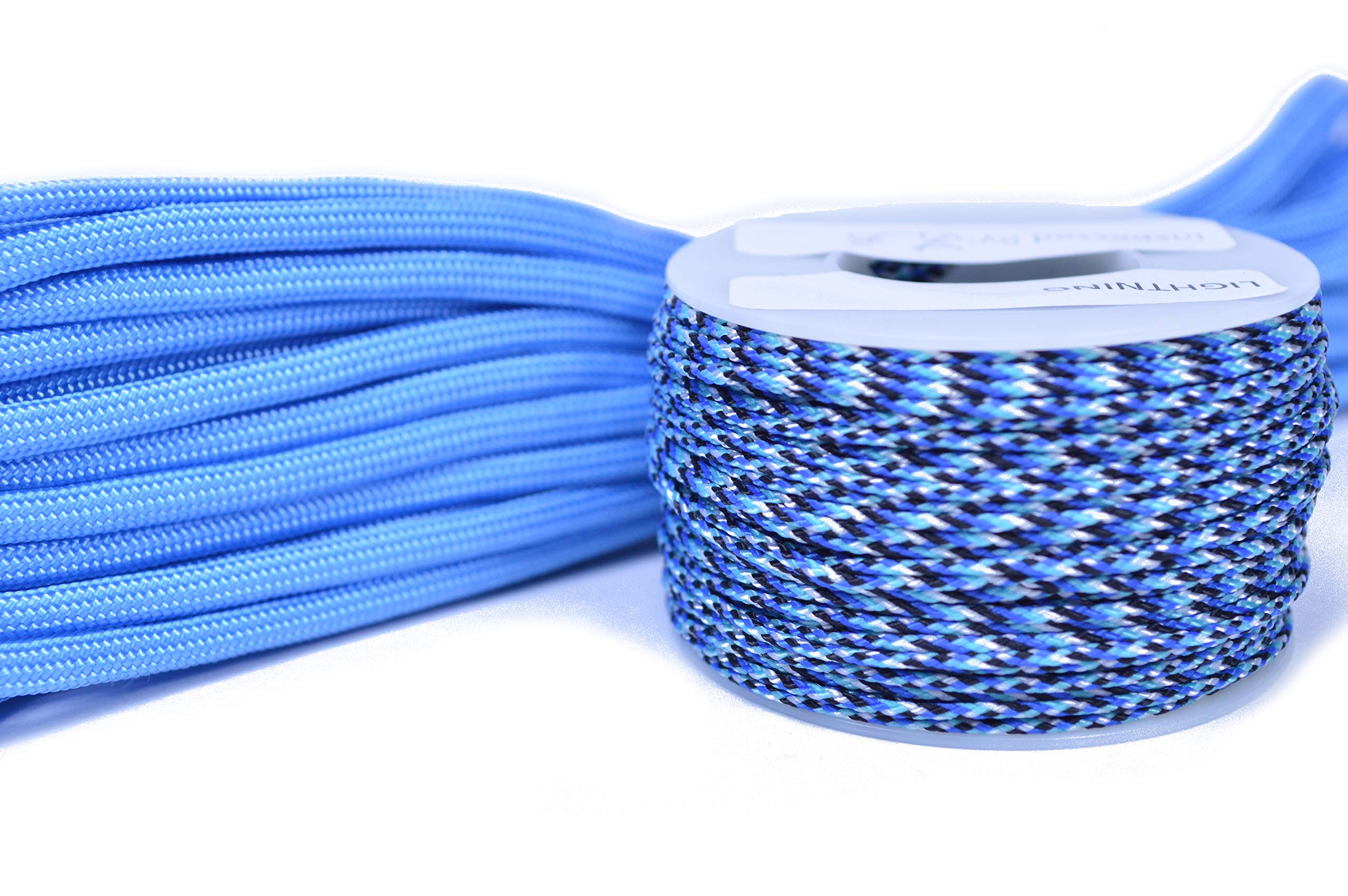Lightning Accent Combo Kit - 125' Micro Cord (1.18mm) & 50' Tarheel 550 Paracord for Camping, Survival, and DIY Crafts | Durable Outdoor Gear