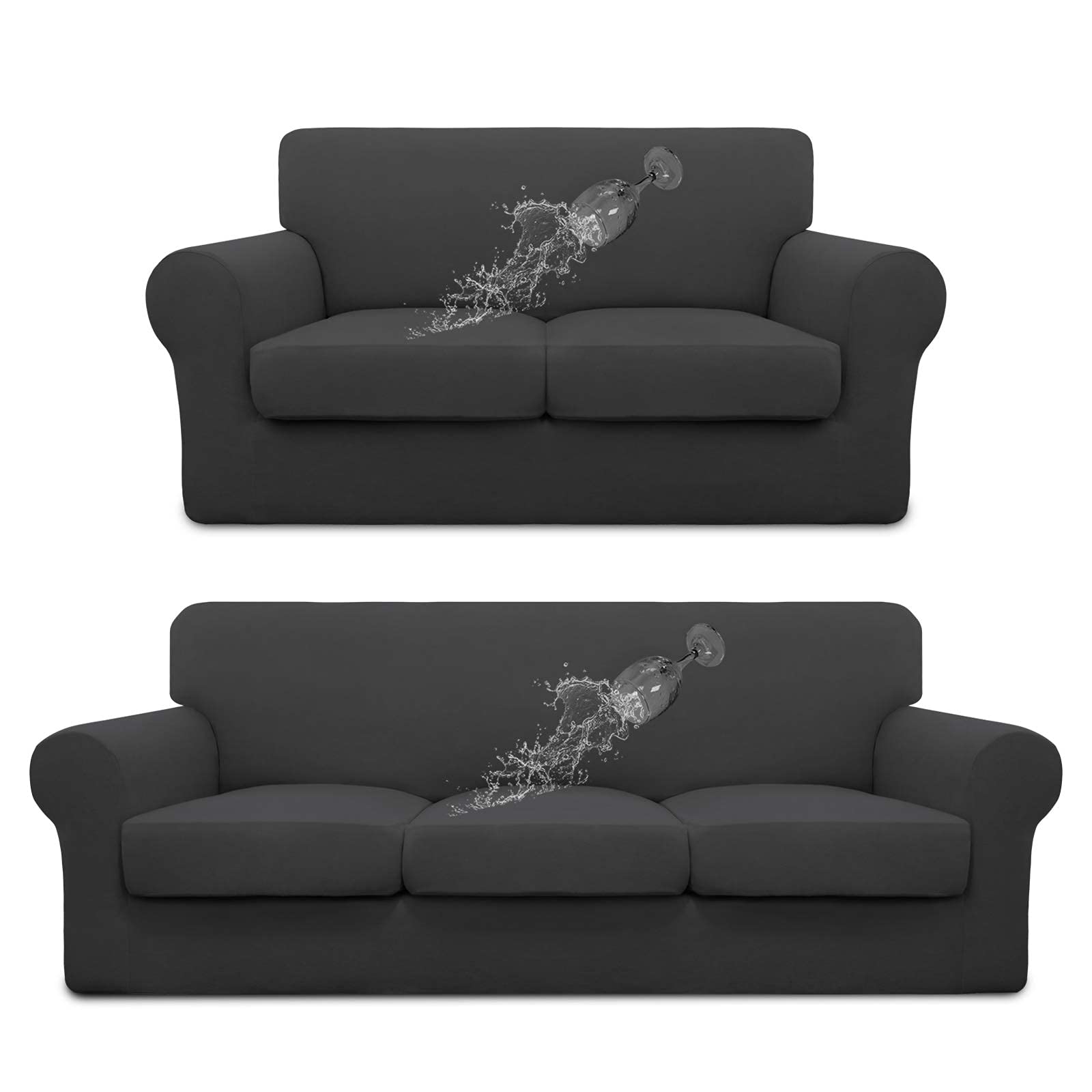 Easy-Going 100% Waterproof Loveseat Slipcover Bundle - 3 Seater Sofa Cover for Pets & Kids - Perfect for Living Room, Family Room & Home Theater