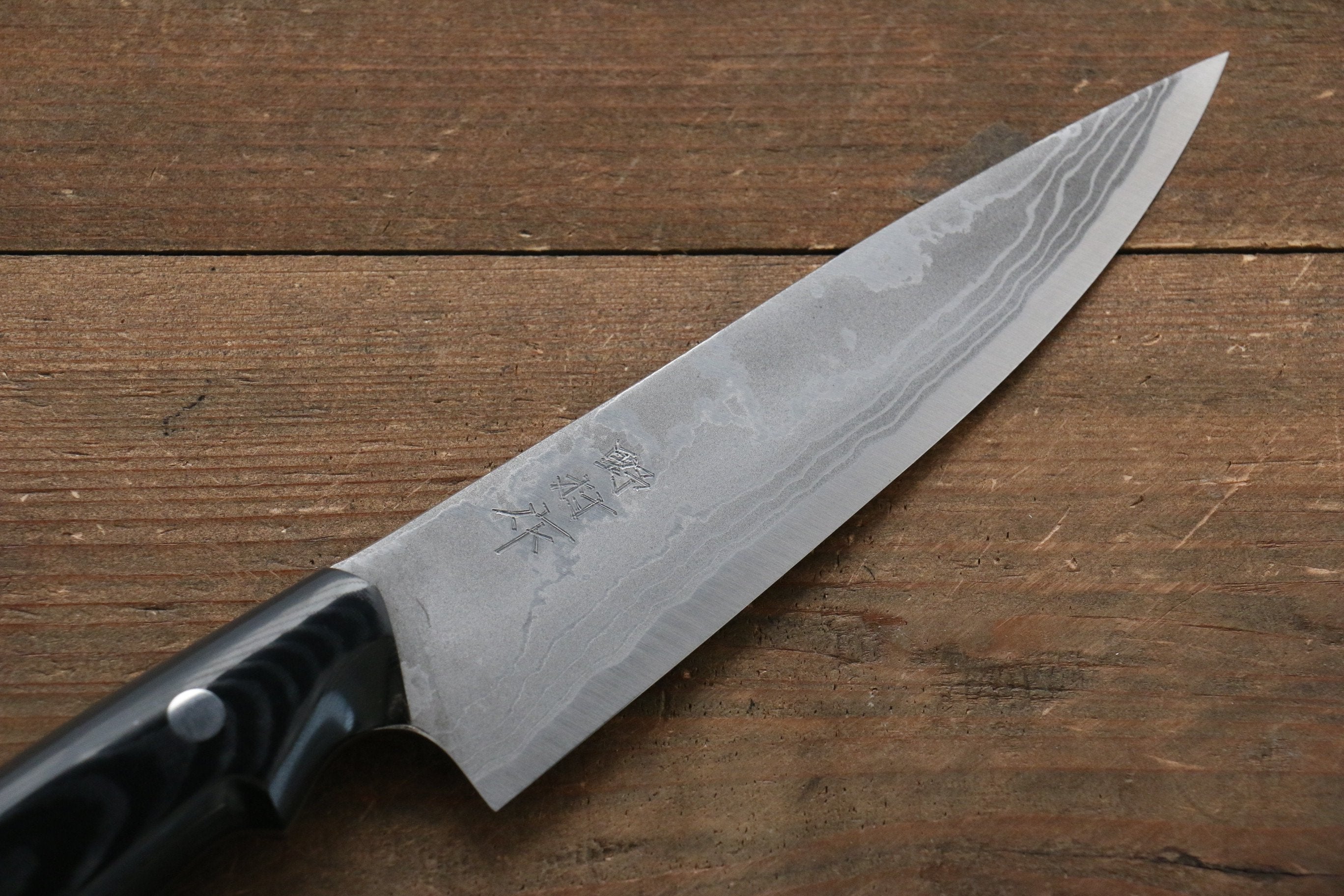 Premium Kazuo Nomura White Steel No.2 Damascus Gyuto Knife 150mm - Japanese Chef Knife with Micarta Handle - Perfect for Slicing, Dicing & Precision Cutting in Professional Kitchens & Home Cooking