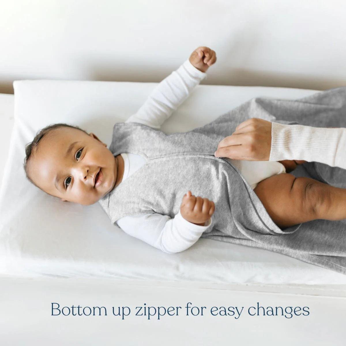 Halo Sleepsack Wearable Blanket - 100% Organic Cotton Baby Swaddle Blanket, Blue Stripes, 0.5 TOG for Newborn & Infant - Perfect for Nursery, Daycare & Safe Sleep