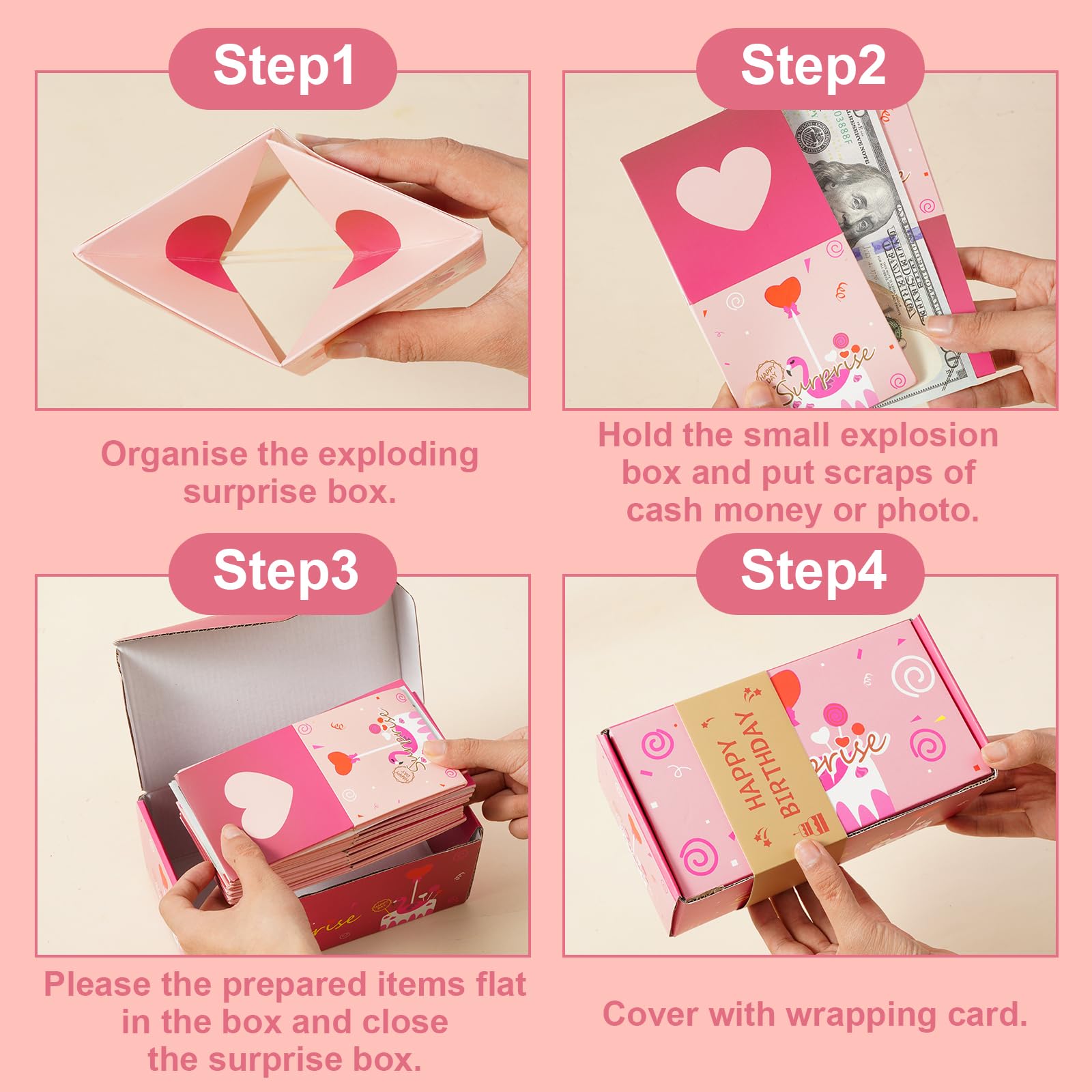 Ecmln Money Surprise Gift Box - Cash Explosion Box for Birthday, Anniversary, Valentine's Day & Proposal - Perfect for Surprise Gifts & Special Occasions