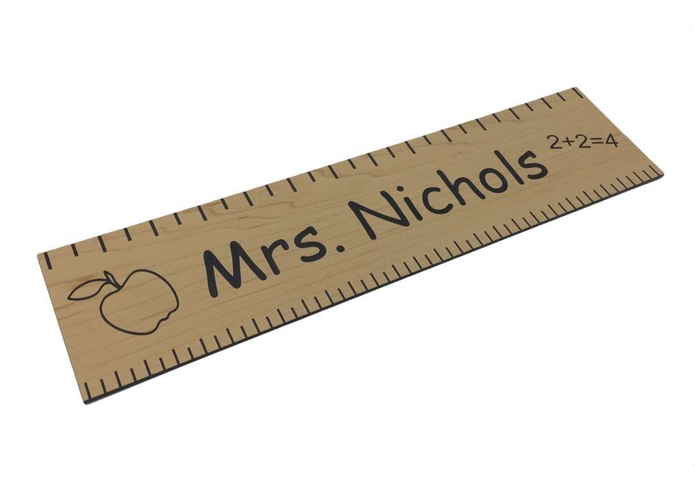 Personalized Teacher Name Plate for Desk or Door - Custom Engraved Office Sign with Free Holder - Perfect Teacher Appreciation Gift for Classroom, School & Home Office (Black Desktop Stand) - Ideal for Teacher's Day, Retirement & Back to School Decor