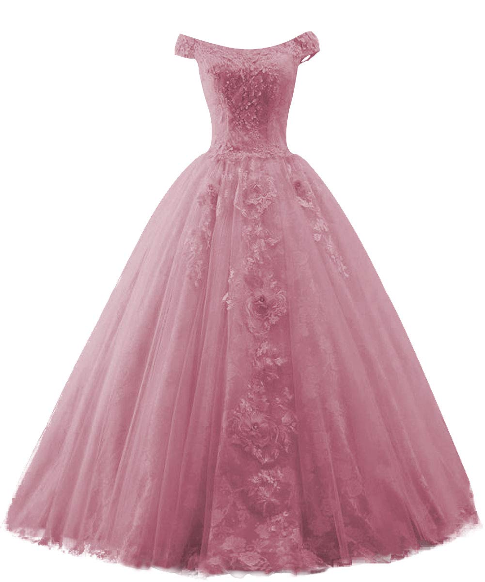 Elegant Off-Shoulder Lace Prom Dress Ball Gown for Quinceañera & Evening Events - Perfect for Homecoming, Formal Dances & Special Occasions