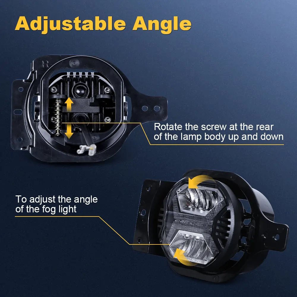 LOYO 4 Inch LED Fog Lights for Jeep Wrangler JL (2018-2024) - E Mark Certified, Waterproof Off-Road Driving Lights - Perfect for Night Driving, Foggy Conditions & Off-Road Adventures