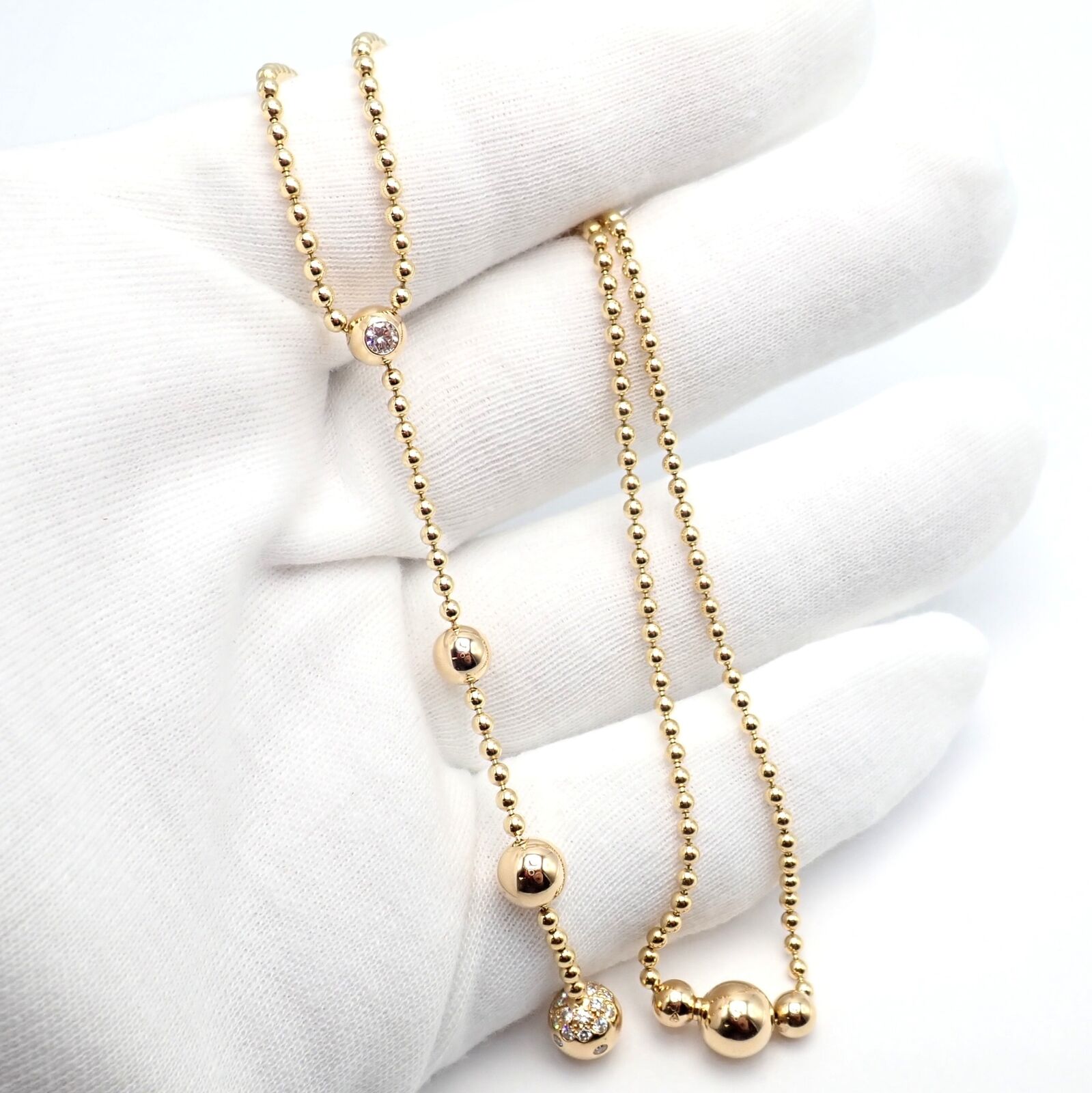 Authentic Cartier Draperie de Decollate 18K Yellow Gold Diamond Necklace for Women - Luxury Jewelry Gift for Anniversary, Wedding & Special Occasions