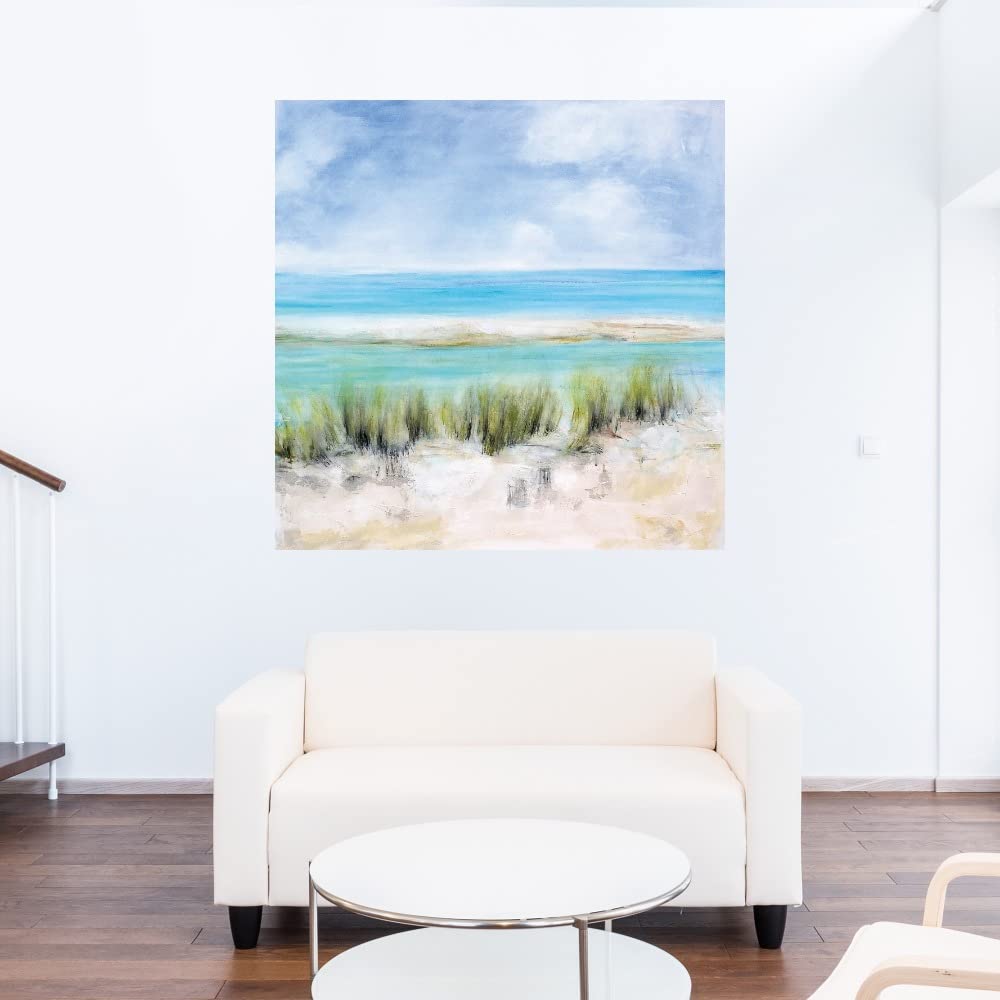 Captiva Island Fine Art Canvas Wall Decor by Artist Mila Apperlo - 32x32 Inch Ready to Hang Painting for Living Room, Bedroom, Office & More - Coastal Home Decor, Beach House Wall Art