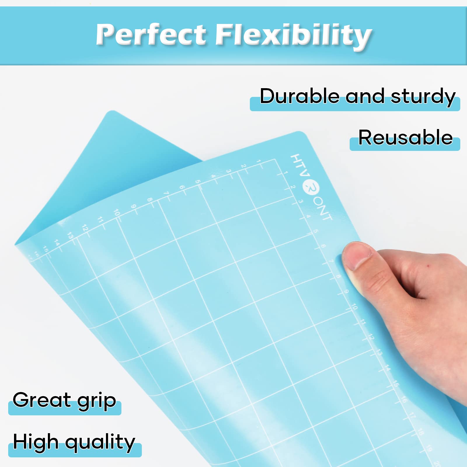 HTVRONT 12x12 Light Grip Cutting Mats 2 Pack - Compatible with Cricut Maker, Maker 3, Explore 3, Air, Air 2 & One - Low-Tack Blue Replacement Mats for Vinyl, Paper & Cardstock - Perfect for DIY Crafts, Scrapbooking & Home Decor Projects