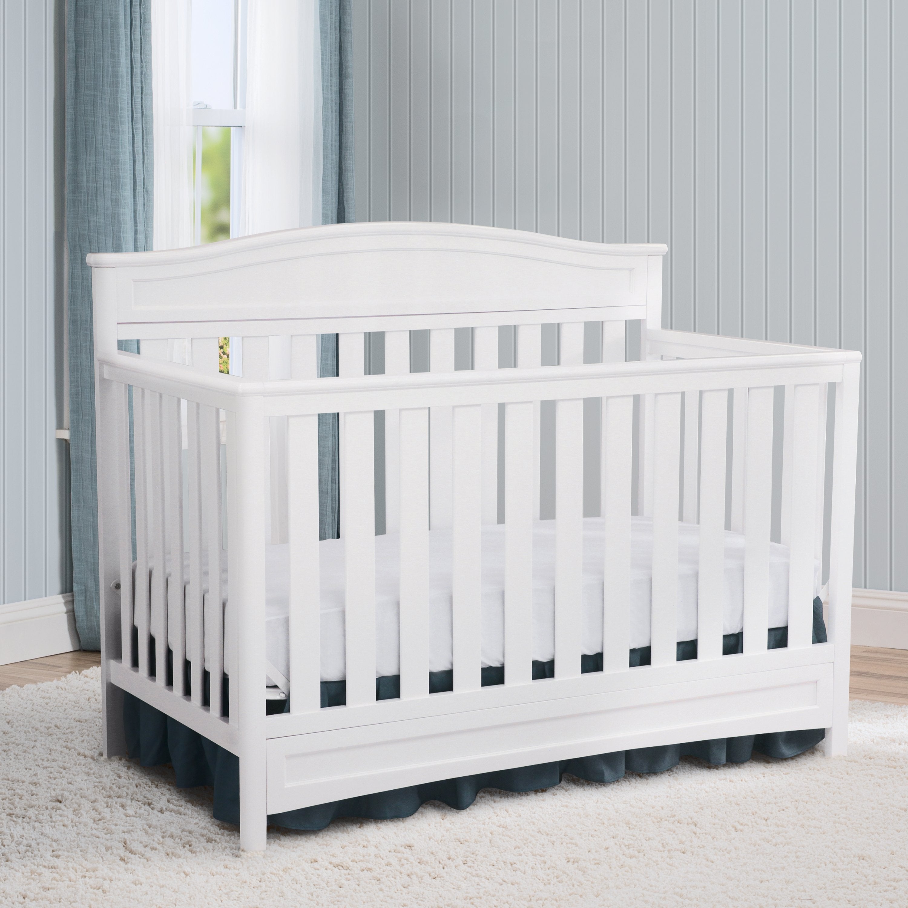 Essington 4-in-1 Convertible Baby Crib - Toddler Bed, Daybed & Full-Size Bed - Safe Nursery Furniture for Newborns to Teens - Perfect for Bedrooms, Daycare & Guest Rooms