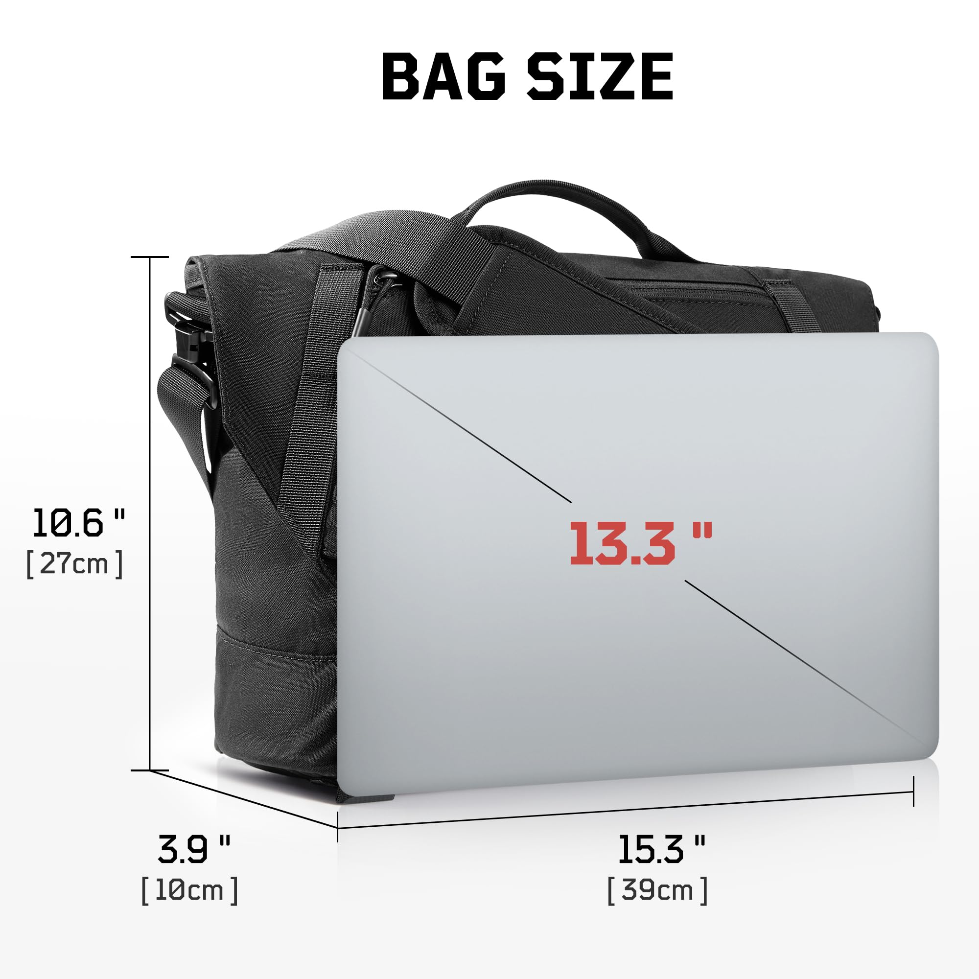 Durable Tactical Messenger Bag for Men & Women - Waterproof Canvas Shoulder Bag with Laptop Compartment - Crossbody Satchel for Work, Travel, School & Outdoor Adventures