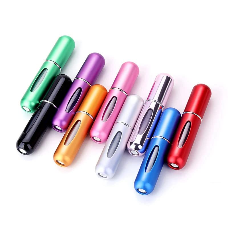 6 Pack 5ml Refillable Perfume Atomizer Spray Bottles - Portable Travel Glass Bottles for Cologne, Aftershave & Essential Oils - Easy Fill Scent Dispenser with Pump (Multicolor) | Perfect for Purse, Gym Bag & Airplane Carry-On