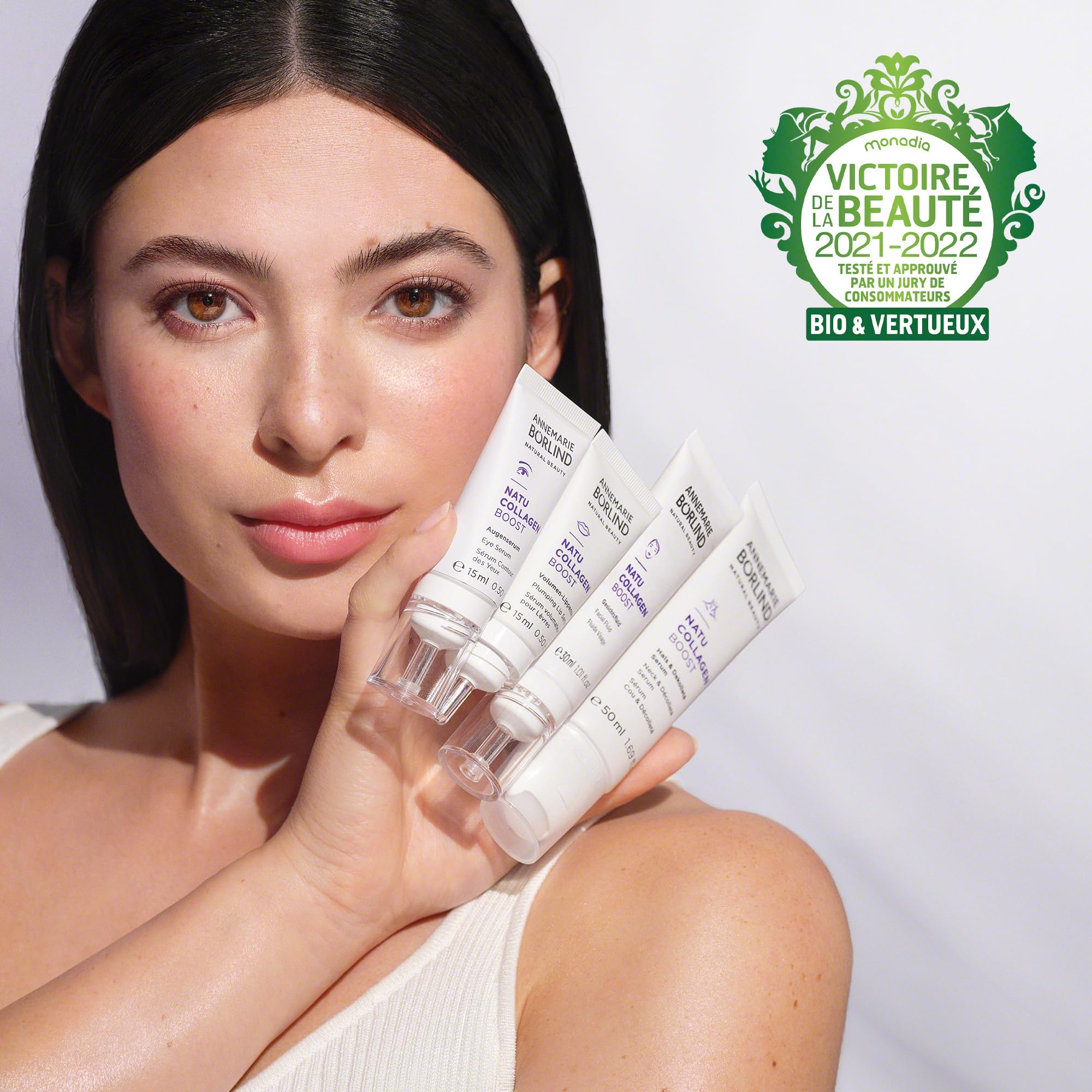 ANNEMARIE BÖRLIND NATU COLLAGEN Eye Serum - Firming & Brightening Under Eye Treatment with Botanical Collagen & Plant Protein | Dark Circle & Puffiness Reduction | 0.5 Fl Oz | Perfect for Morning & Night Skincare Routine