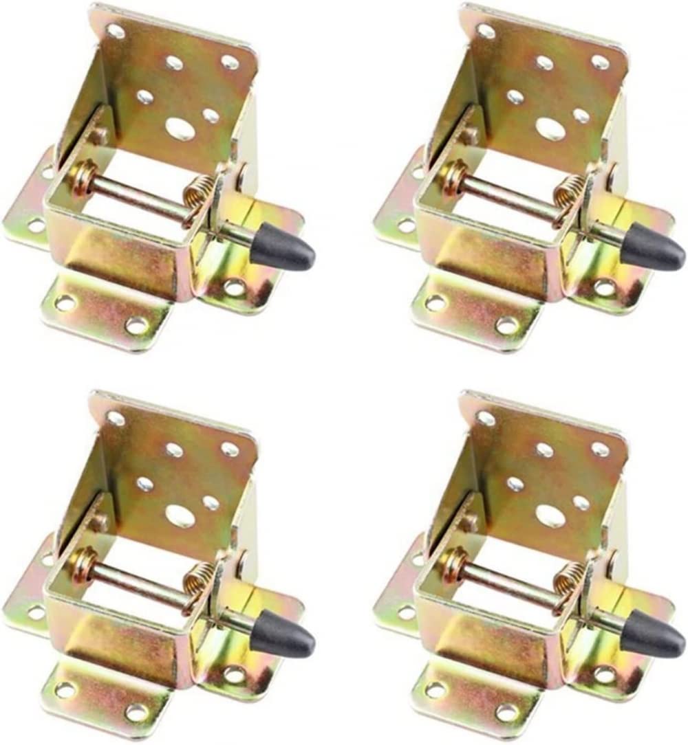 BAZAC 4-Pack Folding Chair Leg Hinges with Auto-Locking Mechanism - Heavy Duty Iron Hinges for DIY Chair Repair, Industrial Garage Storage, and Bed Leg Replacement | Perfect for Home Furniture Restoration and Workshop Projects