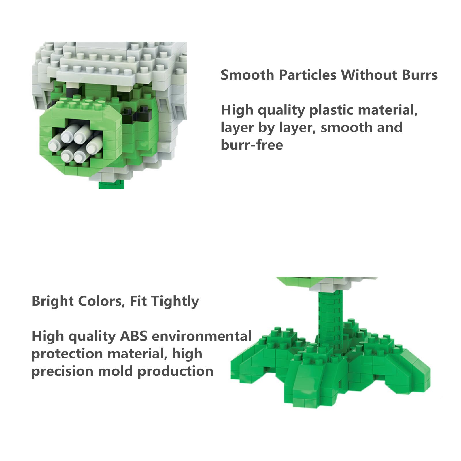 1PCS Plants vs Zombies Action Figures Toy Set - Series 1 & 2 with Green Pea Building Blocks | Perfect Gift for Christmas & Birthday | Fun for Kids Playtime & Collectors Display