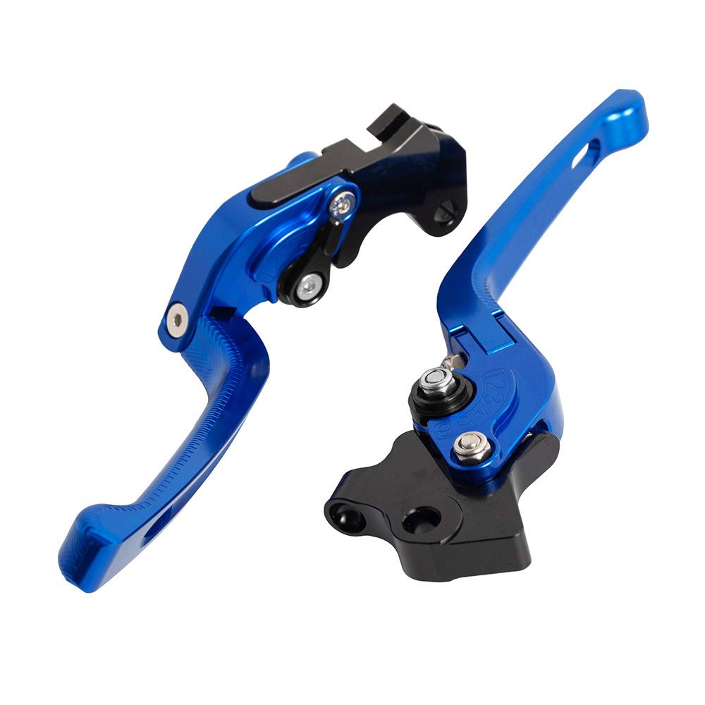 Yamaha YZF R3 2015-2018 & MT03 2015-2018 3D Motorcycle Brake Clutch Handle Lever - CNC Aluminum Alloy Accessories (Blue) - Perfect for Racing, Street Riding and Custom Bike Upgrades