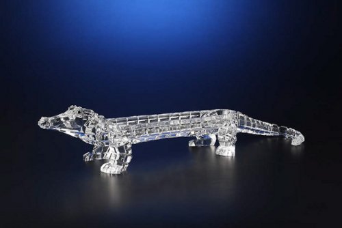 2-Pack ICY Clear Decorative Crocodile Candy Serving Trays - 19.5 Inch Large Plastic Party Platter for Halloween, Birthday Celebrations & Home Decor