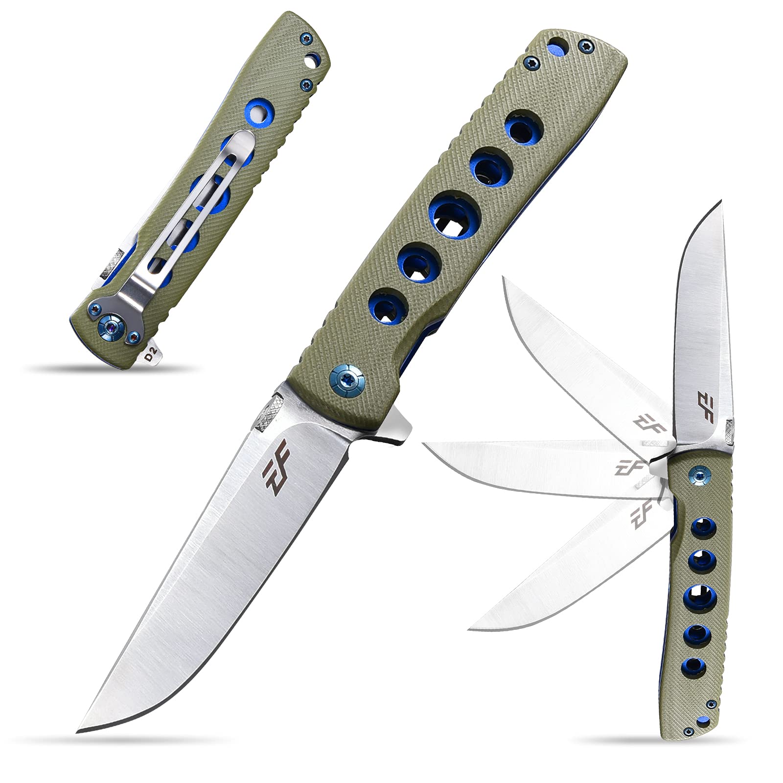 Eafengrow EF27 EDC Pocket Knife - Tactical Folding Knife with Stainless Steel Blade for Camping, Hiking, Survival & Outdoor Adventures