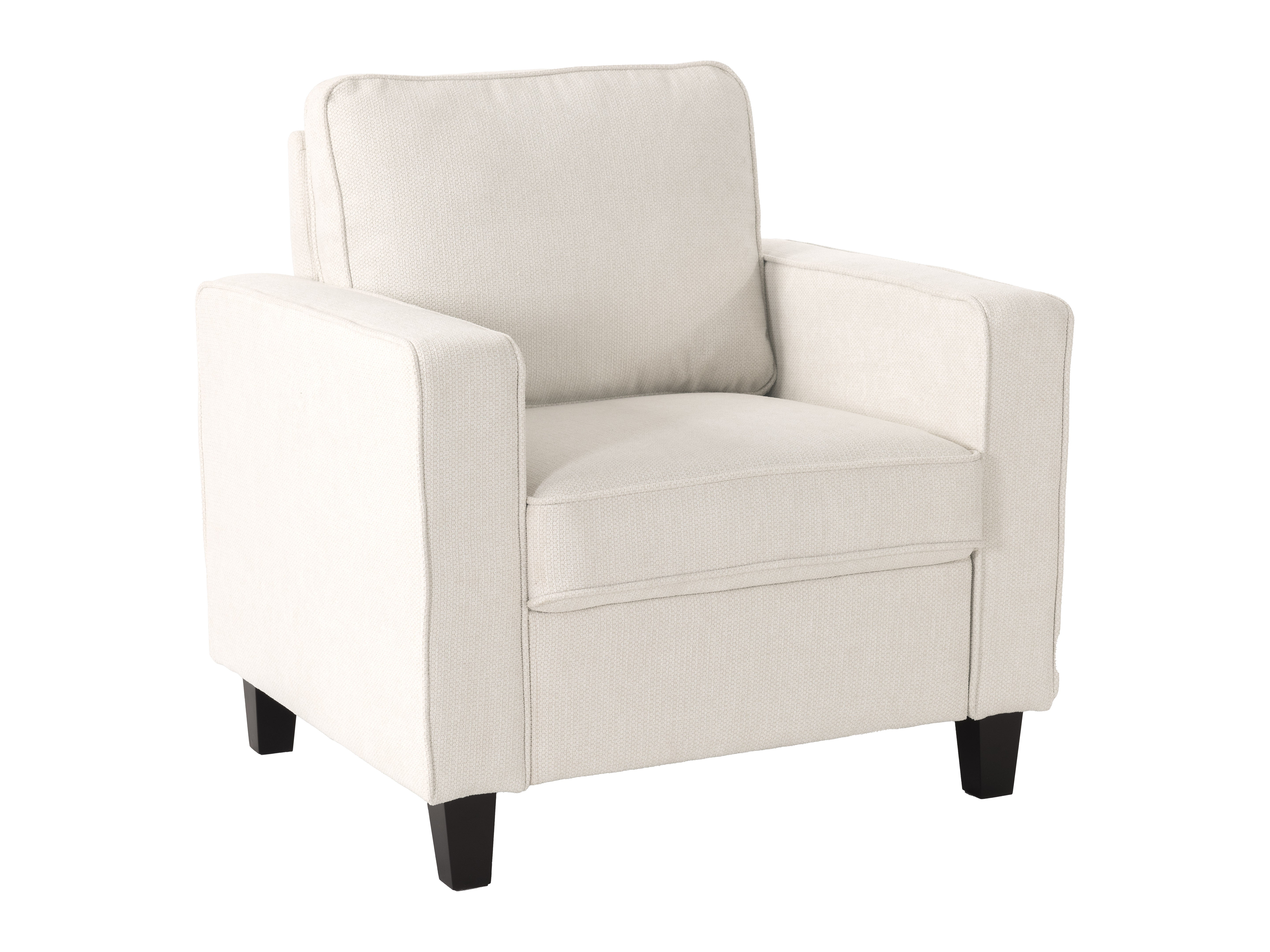 Mid Century Modern Cream Upholstered Armchair - Stylish and Comfortable Lounge Chair for Living Room, Bedroom, or Office