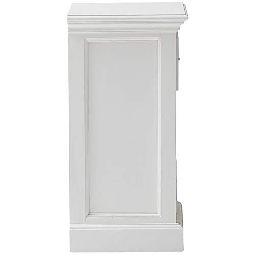 NovaSolo Halifax Pure White Mahogany Wood Nightstand with 3 Drawers - Bedside Table, End Table for Bedroom, Living Room & Office Furniture