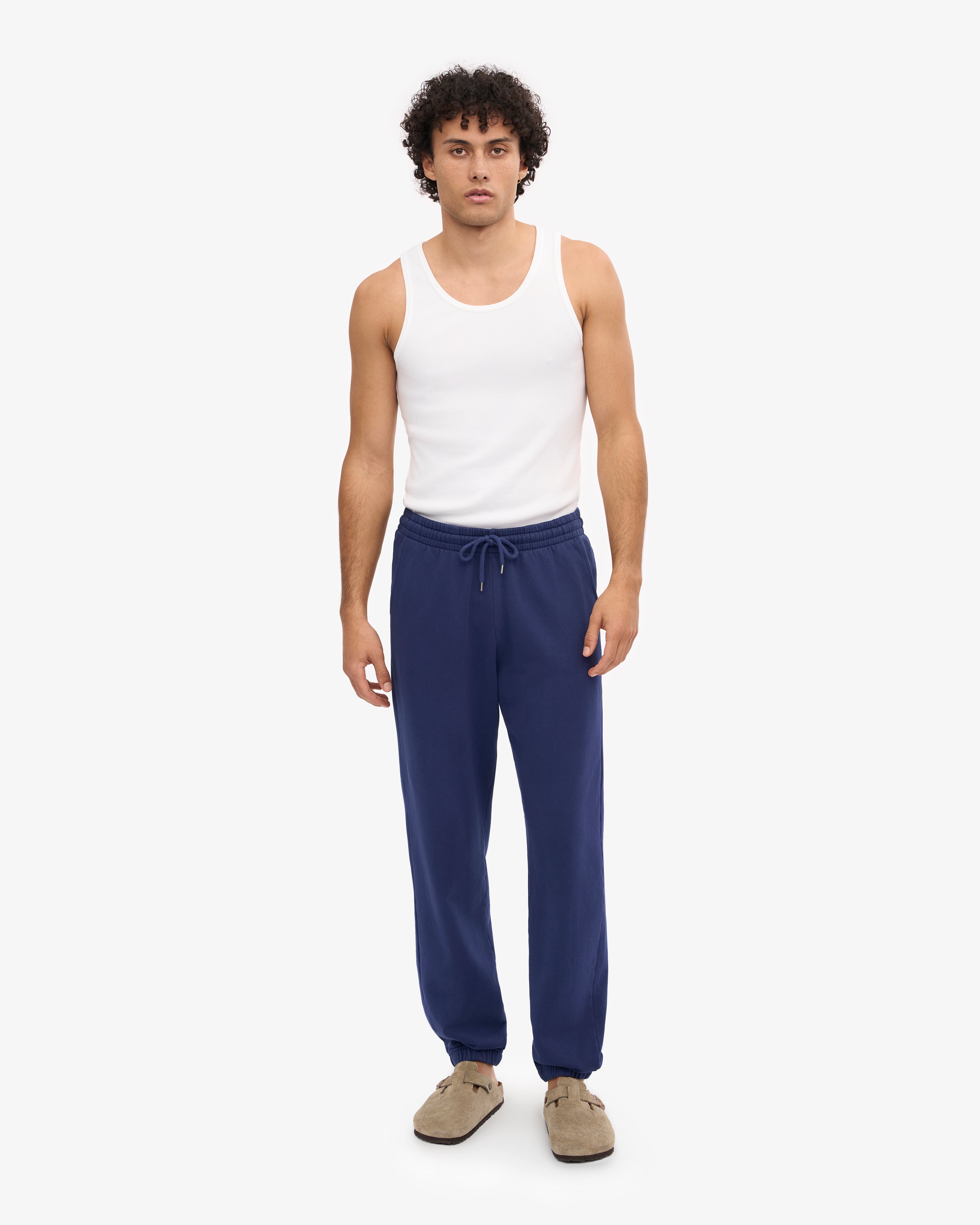 Premium Organic Cotton Sweatpants for Men & Women - Soft & Comfortable Marine Blue Joggers for Lounge, Yoga & Workout