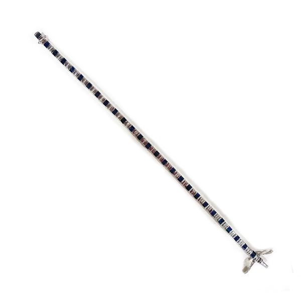 14K White Gold Sapphire Bracelet for Women - Elegant Blue Gemstone Jewelry Gift for Birthday, Anniversary & Special Occasions