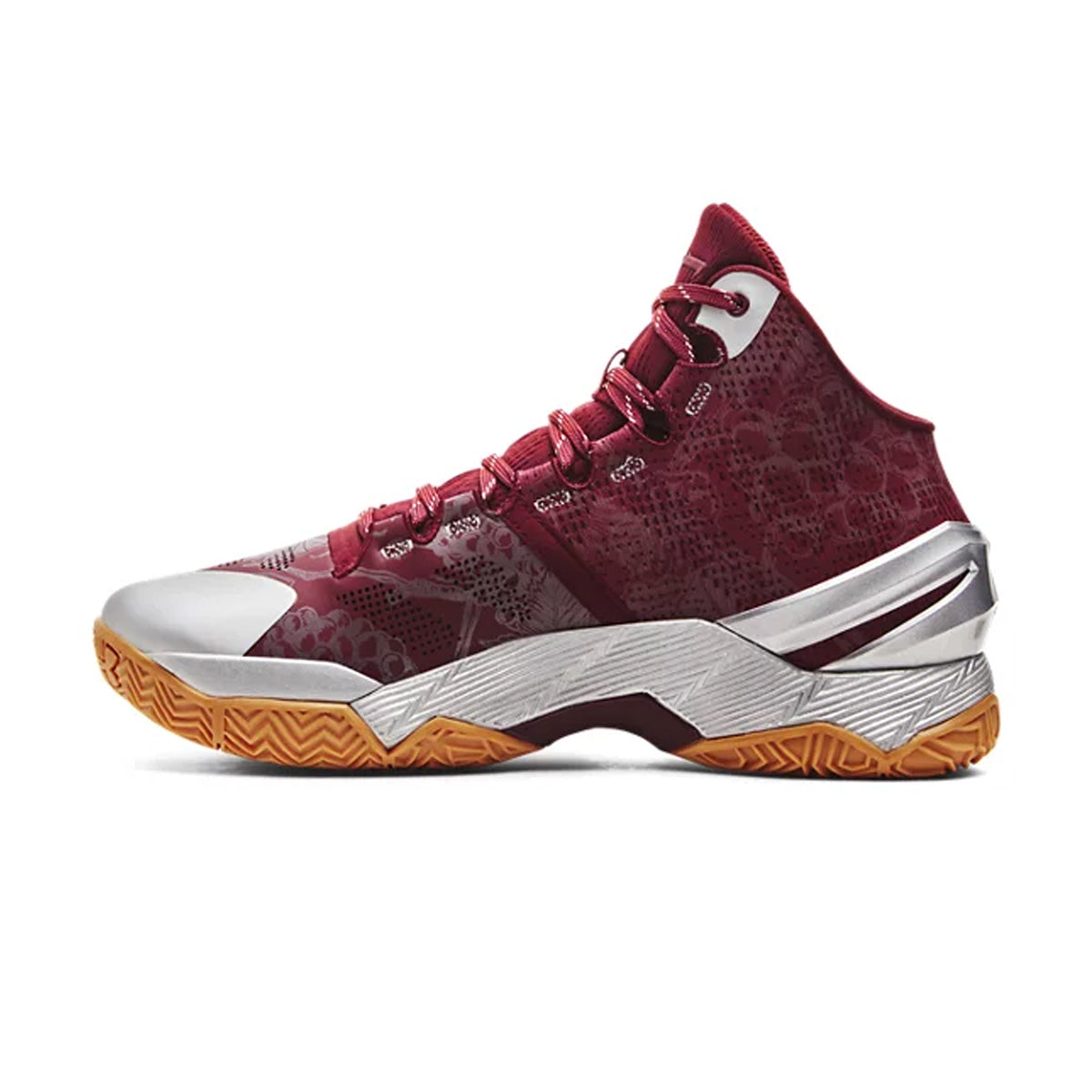 Curry 2 Retro Basketball Shoes 'Deep Red Metallic Silver' - Men's High-Performance Sneakers for Court Play & Street Style