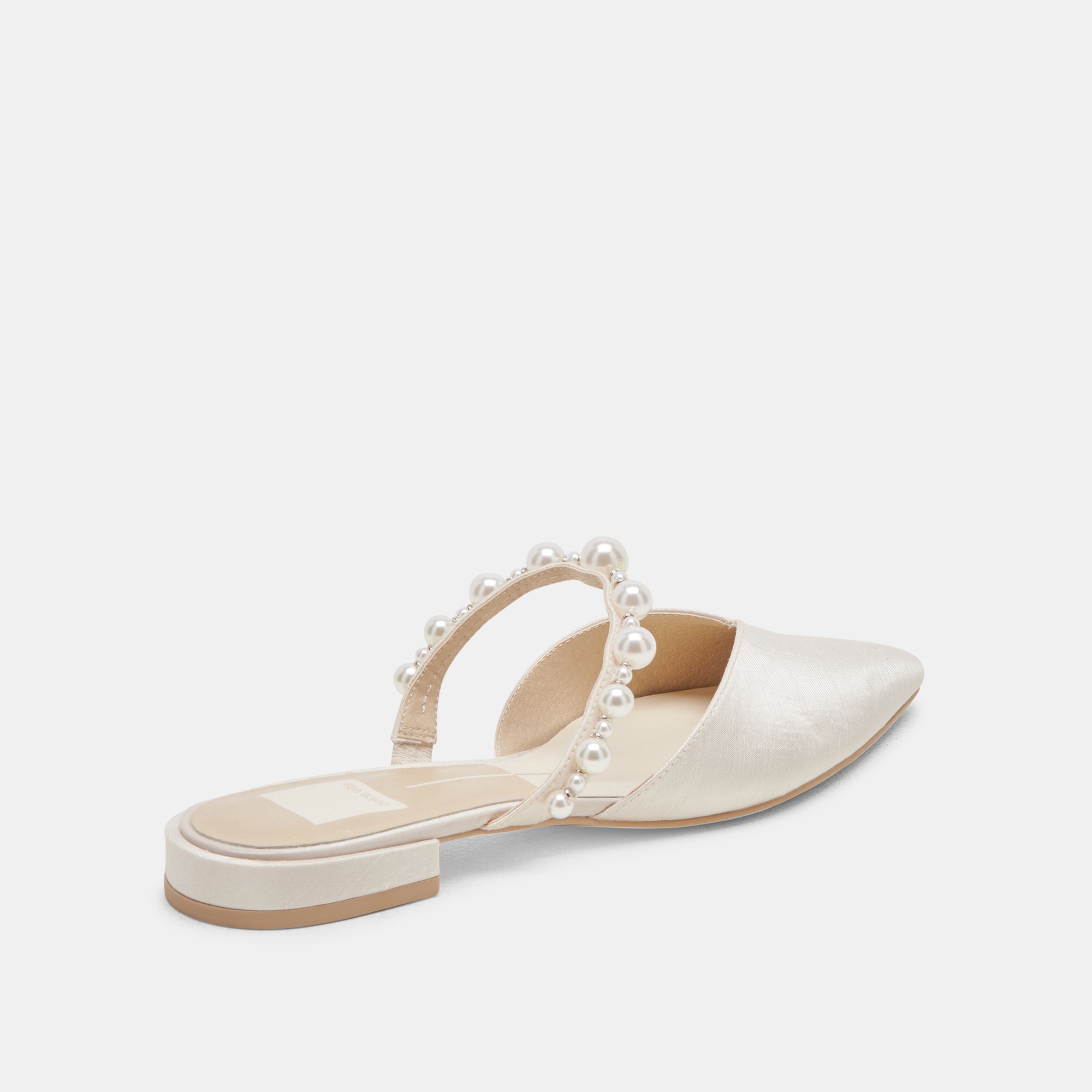 KANIKA PEARL WIDE FLATS VANILLA PEARLS - Comfortable Women's Ballet Flats for Work, Travel & Casual Wear