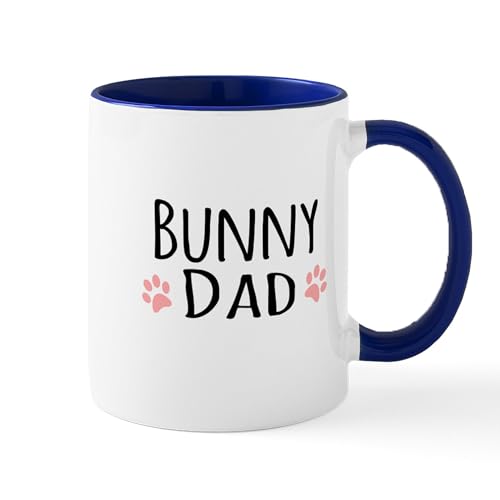 White/Navy Inside - Bunny Dad Mugs