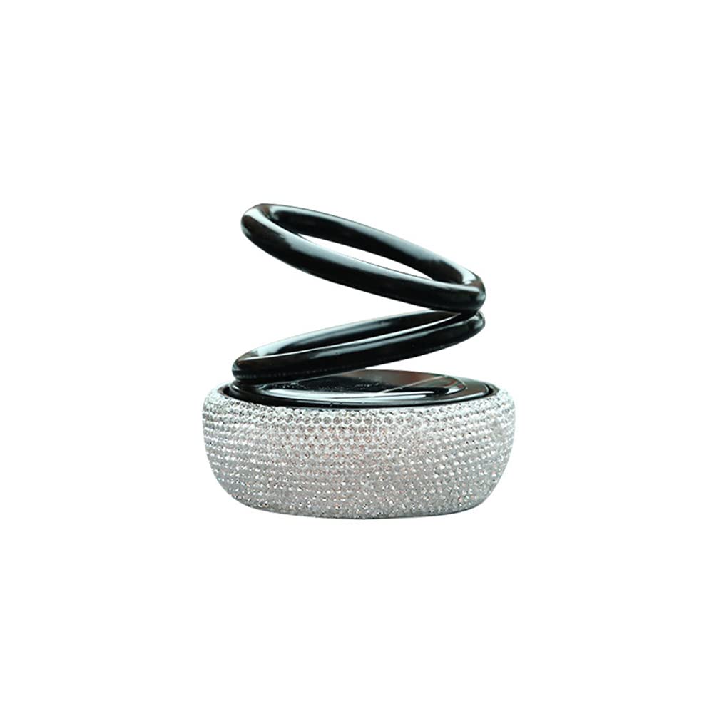 Solar Car Aromatherapy Diffuser - Zcargel Dual Ring Rotating Car Air Freshener with Essential Oils | Perfect for Cars, Office, Bedroom, Living Room & Kitchen | Natural Scent Diffuser for Relaxation & Stress Relief