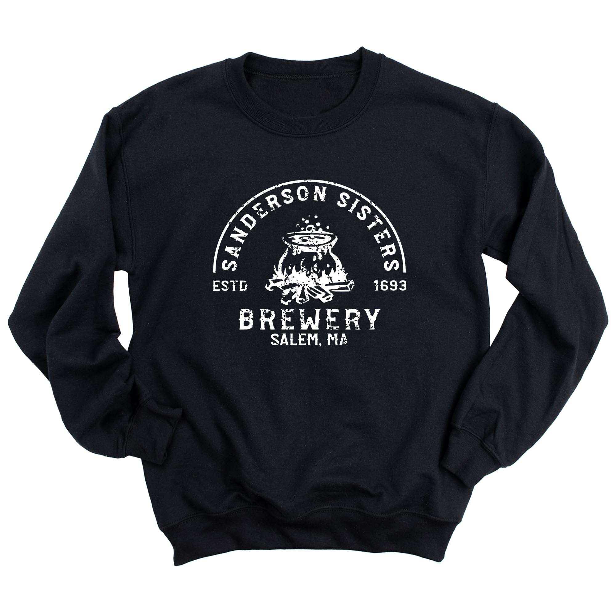 Sander-son Sisters Brewery Halloween Sweatshirt - Funny Graphic Pullover for Women | Cotton Blend Crewneck | Cozy Fall Outfit & Halloween Party Apparel
