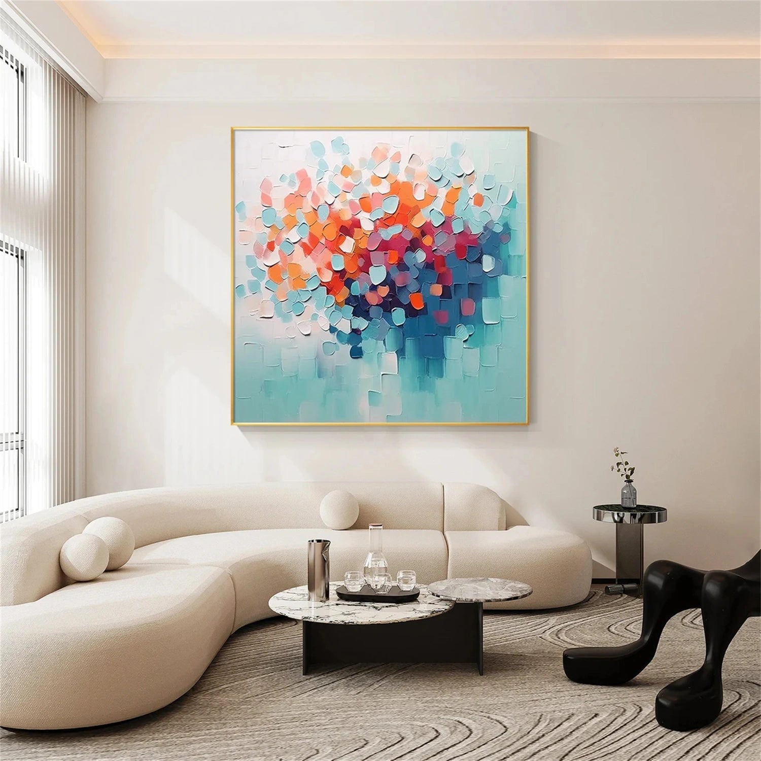 Abstract Painting #AB 295 - Modern Wall Art for Living Room, Bedroom & Office Decor | Large Canvas Artwork | Handmade Contemporary Art