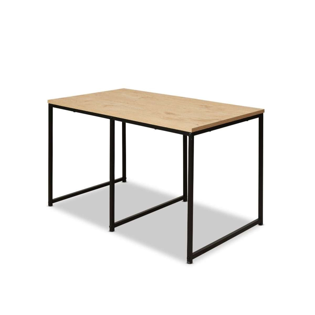 Reese Coffee Table and Side Table Set - Natural & Black Finish - Perfect for Living Room, Bedroom, or Office Furniture