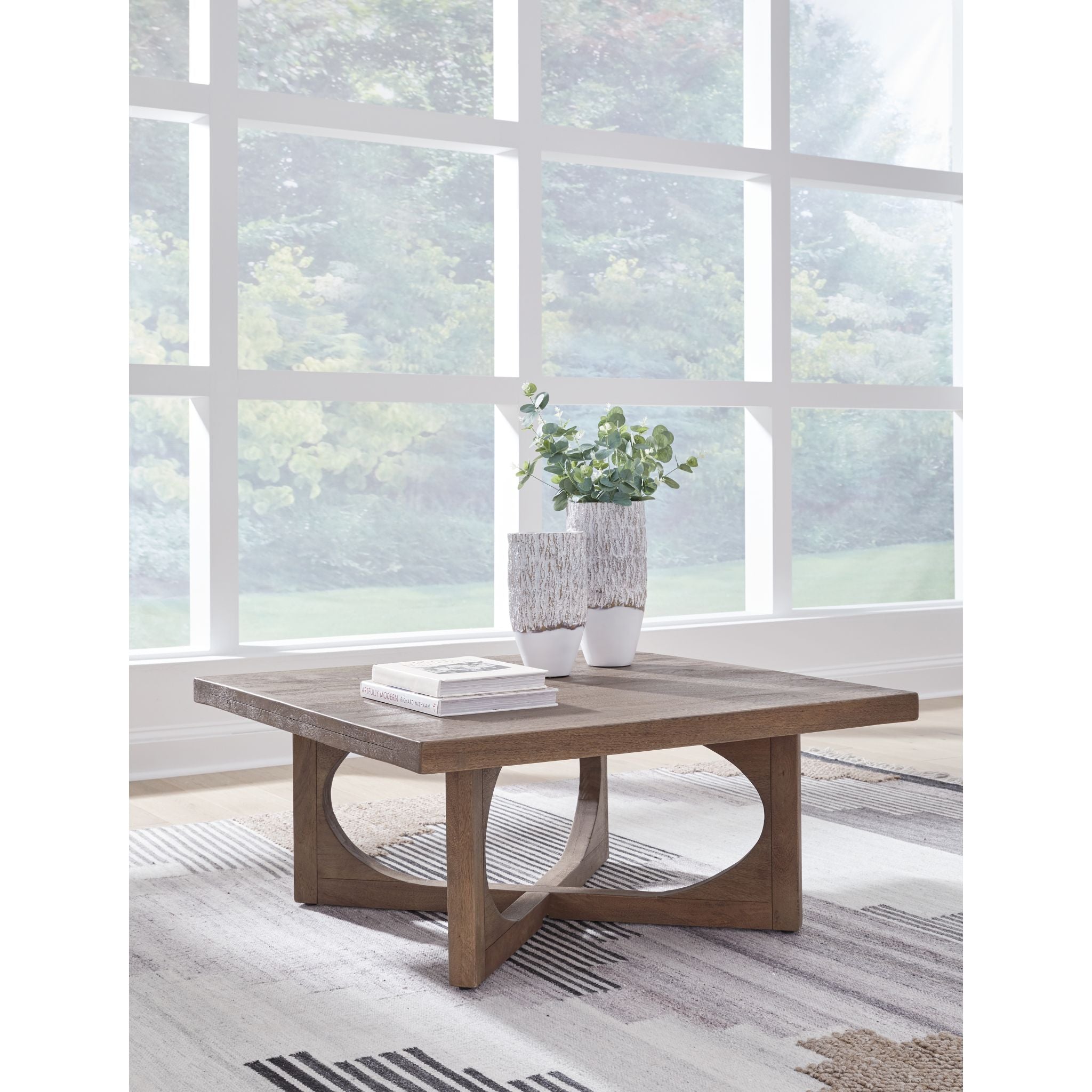 Abbianna Modern Square Coffee Table - Stylish & Durable Living Room Center Table for Small Spaces - Perfect for Coffee, Books & Decor