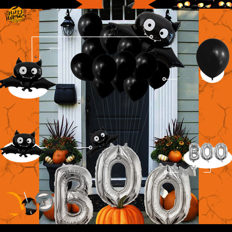 Halloween Balloon Set - Spooky Party Decorations for Halloween, Birthdays & Home Decor - Orange, Black & Purple Latex Balloons