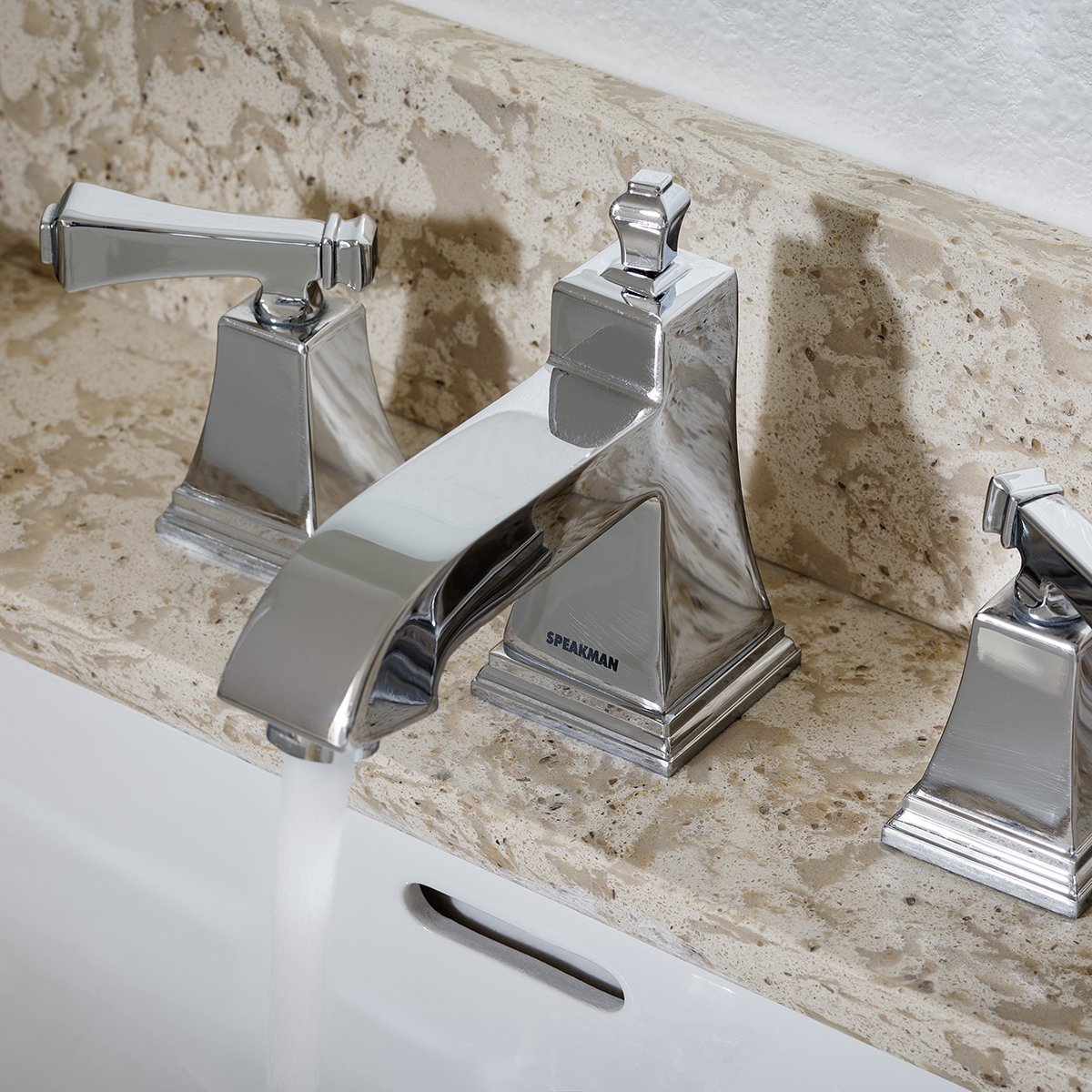 Speakman SB-1321-E Rainier 8-Inch Widespread Bathroom Sink Faucet in Polished Chrome - Modern Style for Vanity, Powder Room & Guest Bathroom Installation
