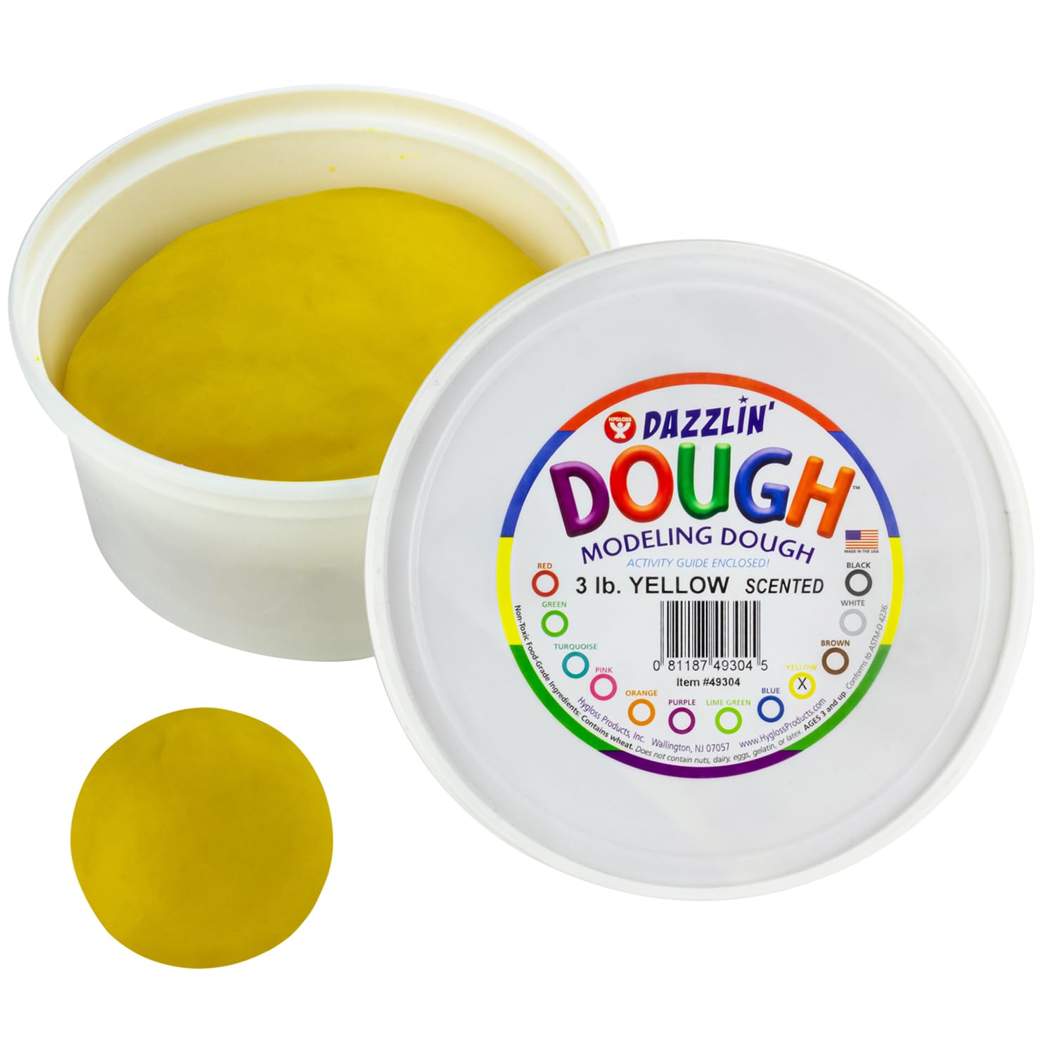 Hygloss 3lb Scented Play Modeling Dough - Non-Toxic & Safe for Kids Arts & Crafts - Easter Basket Stuffer, Party Favors & Classroom Supplies (Yellow) - Perfect for Sensory Play, Birthday Gifts & Preschool Activities
