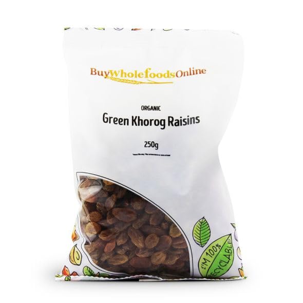 Organic Green Khorog Raisins 250g - All-Natural Dried Fruit Snacks | Healthy Vegan Non-GMO Gluten-Free No Sugar Added | Perfect for Baking, Granola, Yogurt & Smoothies | Great for Kids Lunchboxes, Office Snacks & Energy Bites | Ideal for Camping, Hiking, Holiday Baking & Healthy Cooking | Bulk Pack for Family & Commercial Use | Use in Breakfast Bowls, Trail Mix, Salads, Desserts & Oatmeal | Healthy Snacking On-The-Go, Post-Workout Recovery & Weight Management