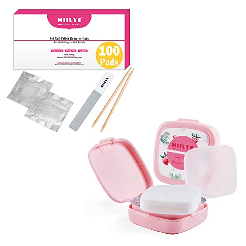 MIILYE Pre-Soaked Gel Nail Polish Remover Pads with Foil Wraps - Fast & Easy Nail Art Removal for Salon & Home Manicures
