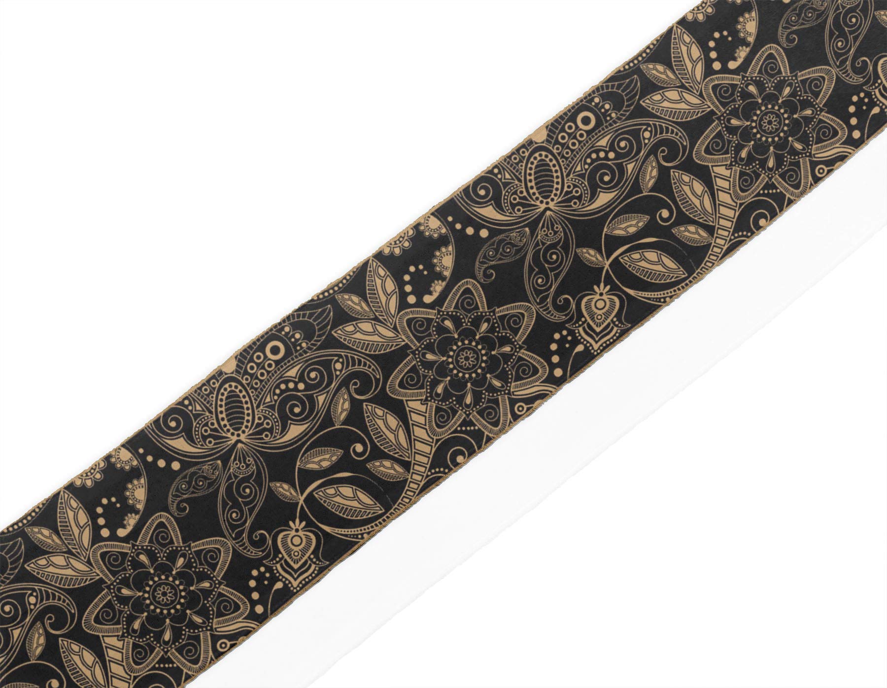 Black Leaves & Floral Velvet Ribbon Trim - 9 Yards, 4 Inches Wide - Premium Crafting & Sewing Lace for DIY Projects, Gift Wrapping, Home Decor, and Fashion Accessories